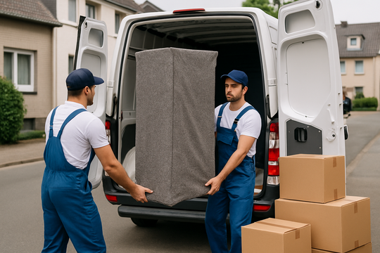 Möbeltransport Neuss – Möbel werden sorgfältig in einen Transporter verladen